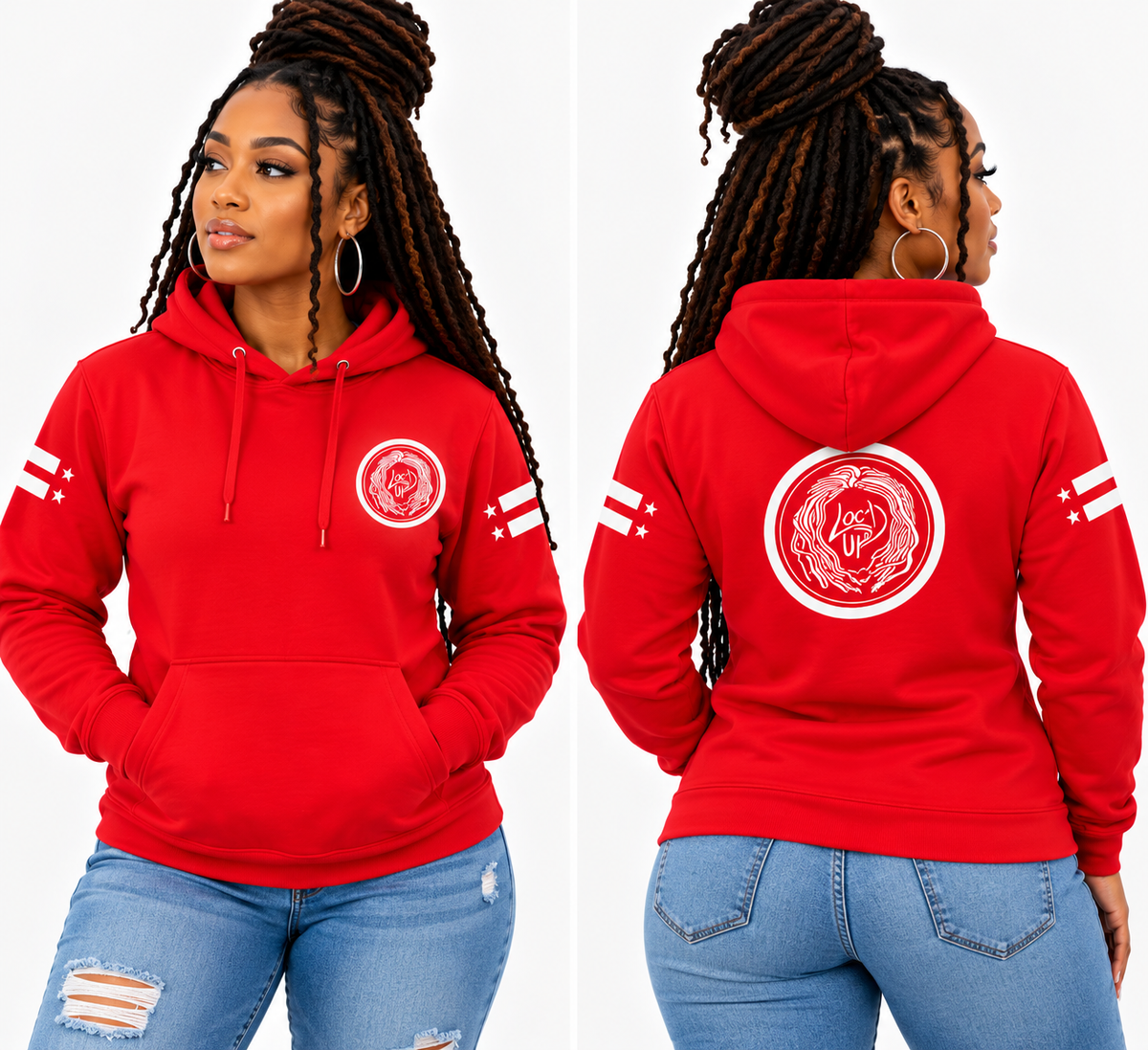 Loc’d Up Signature Pullover Hoodie – Red